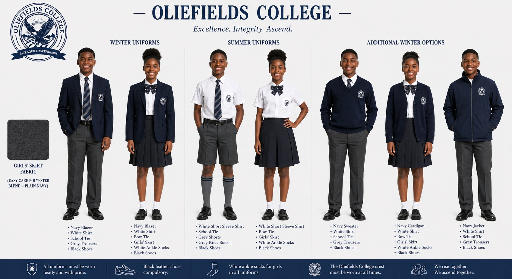 Oliefields College concept uniform guide